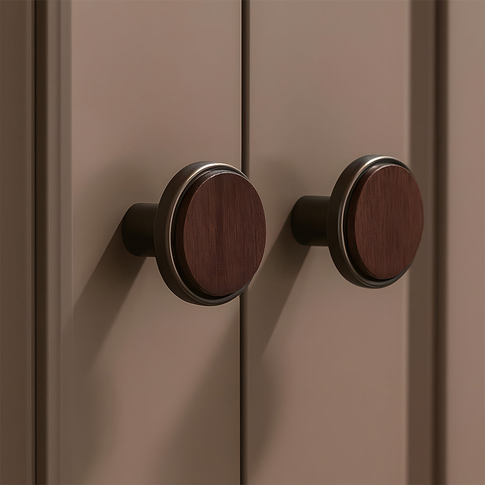 Modern Walnut Wooden Cabinet Handles