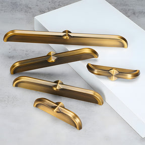 Modern Zinc Alloy Brushed Brass Cabinet Handles