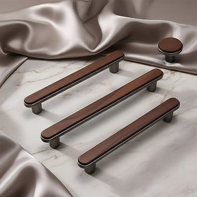 Modern Walnut Wooden Cabinet Handles