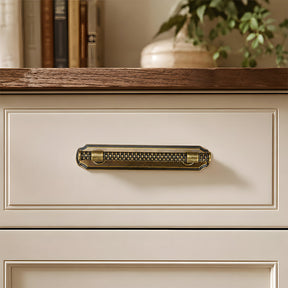 Antique Bronze Knurled Cabinet Pulls with Backplate