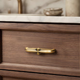 Modern Zinc Alloy Brushed Brass Cabinet Handles