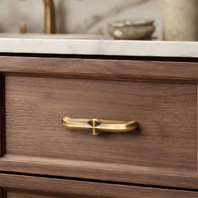 Modern Zinc Alloy Brushed Brass Cabinet Handles