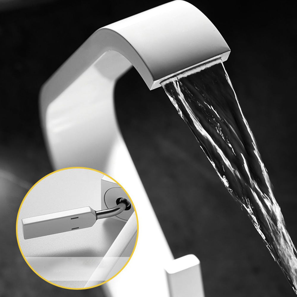 Modern Minimalist Waterfall Mono Basin Mixer Tap