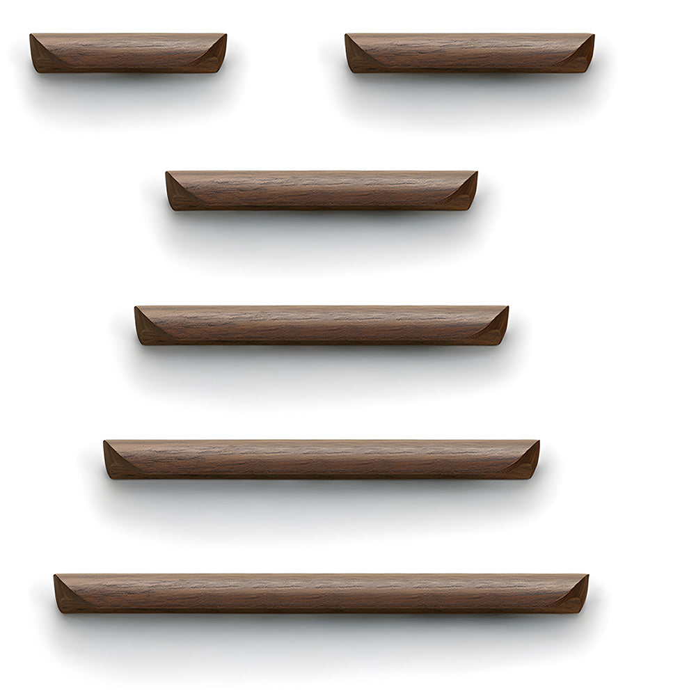 Minimalist Walnut Wood Finger Edge Cabinet Pulls