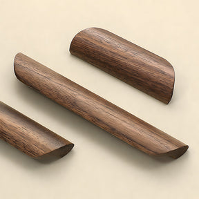 Minimalist Walnut Wood Finger Edge Cabinet Pulls
