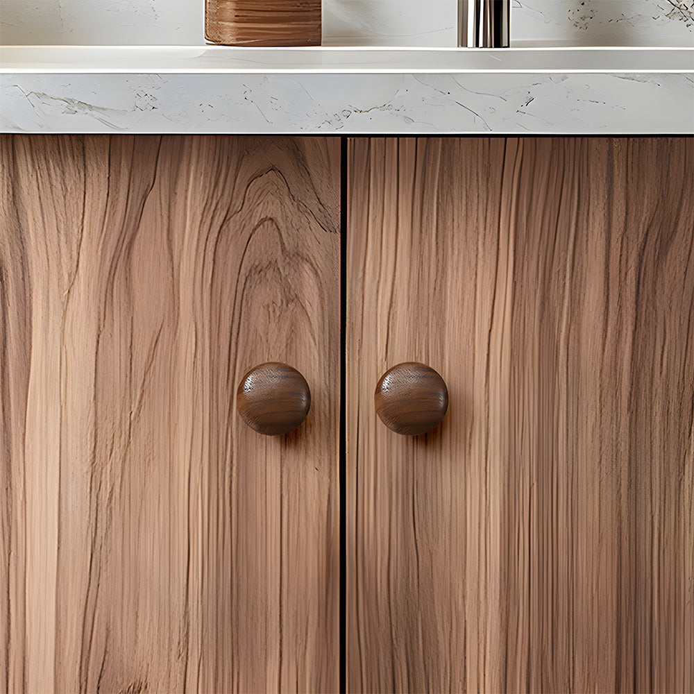 Minimalist Walnut Wood Finger Edge Cabinet Pulls