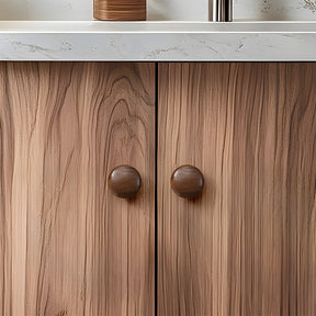 Minimalist Walnut Wood Finger Edge Cabinet Pulls