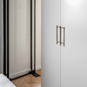 Modern Brass Straight Knurled Dresser Handles