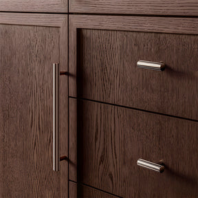 Modern Brass Straight Knurled Dresser Handles