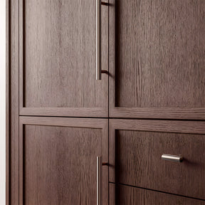 Modern Brass Straight Knurled Dresser Handles