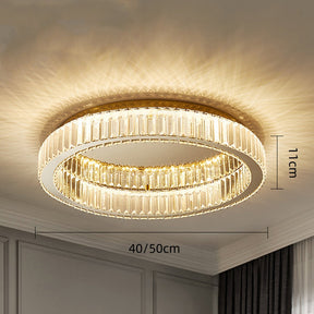 Gold Circle Crystal Bedroom Ceiling LED Lighting