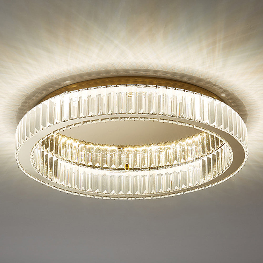 Gold Circle Crystal Bedroom Ceiling LED Lighting