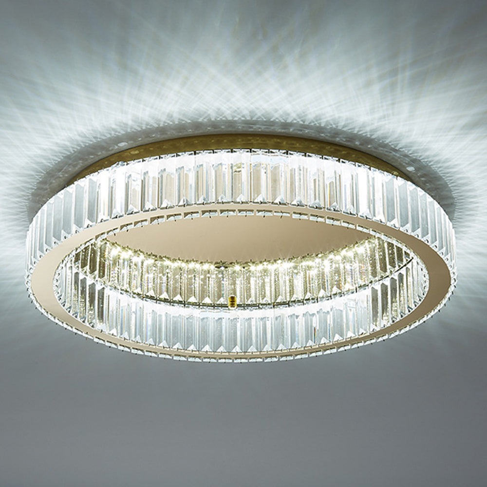 Gold Circle Crystal Bedroom Ceiling LED Lighting