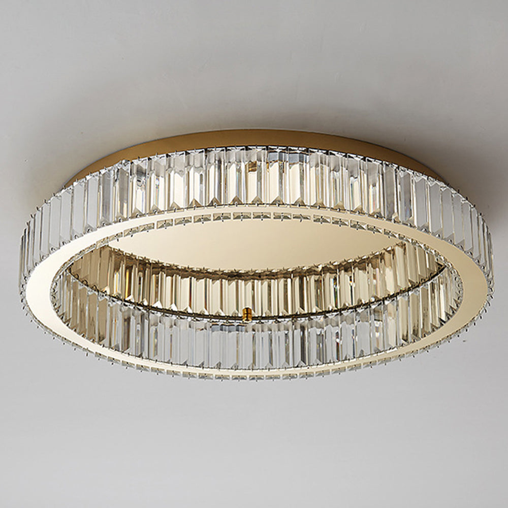 Gold Circle Crystal Bedroom Ceiling LED Lighting