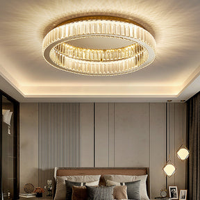 Gold Circle Crystal Bedroom Ceiling LED Lighting