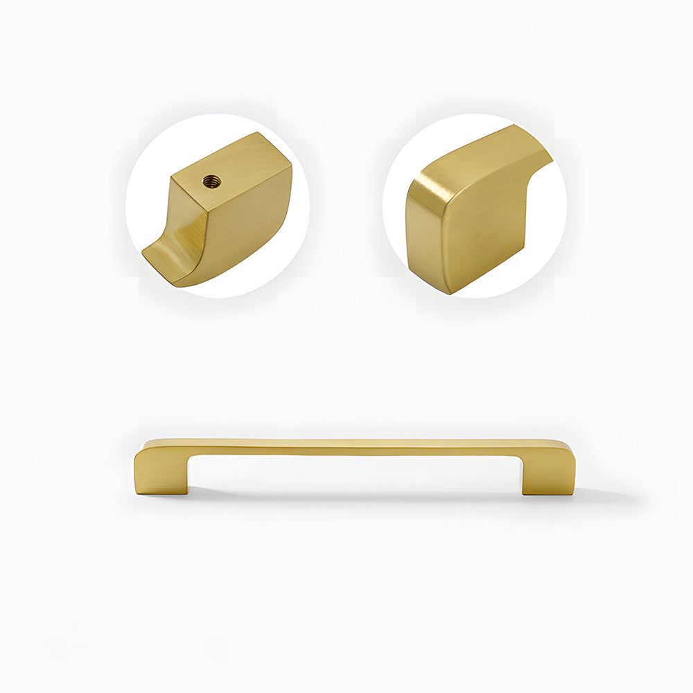Modern Gold Solid Brass Kitchen Cabinet Handles
