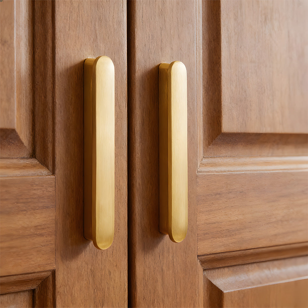 Modern T-Shaped Gold Brass Cabinet Handles