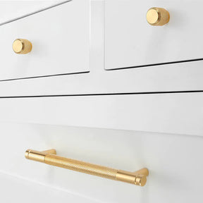 Modern Gold Knurled Bar Pull Handles