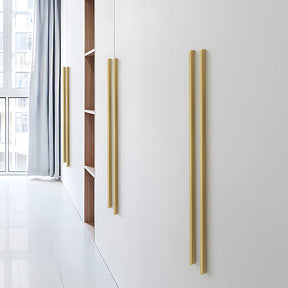 Simple I-Shaped Brass Kitchen Cabinet Pulls