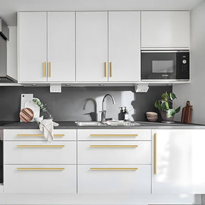 Simple I-Shaped Brass Kitchen Cabinet Pulls