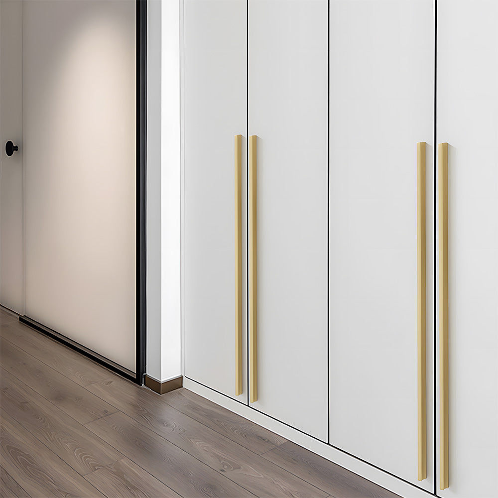 Simple I-Shaped Brass Kitchen Cabinet Pulls