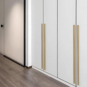 Simple I-Shaped Brass Kitchen Cabinet Pulls