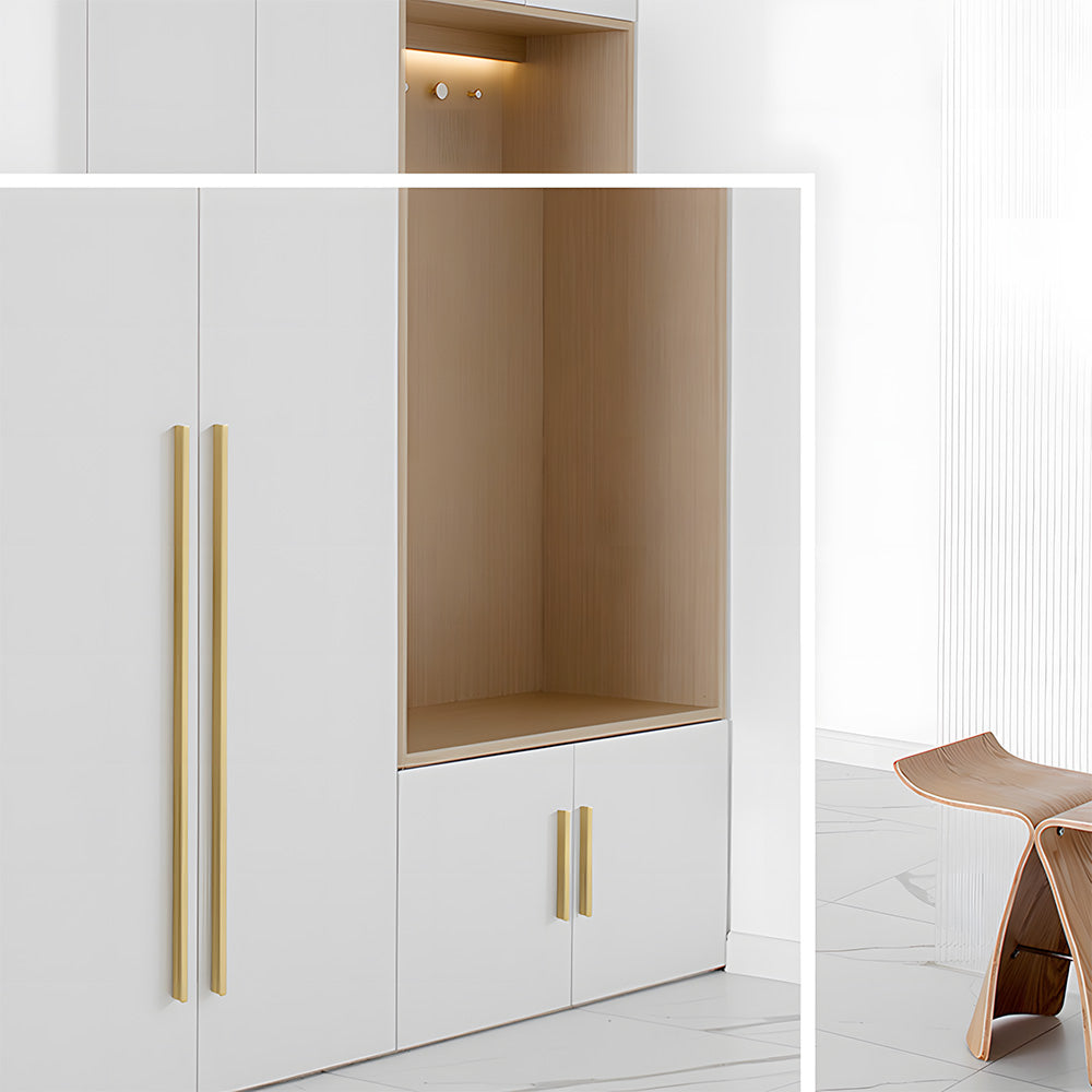 Simple I-Shaped Brass Kitchen Cabinet Pulls