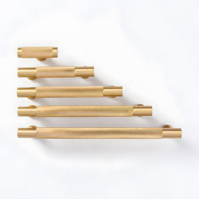 Modern Knurled Solid Brass T-Bar Cabinet Handles