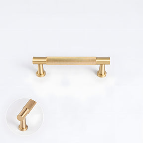 Modern Knurled Solid Brass T-Bar Cabinet Handles