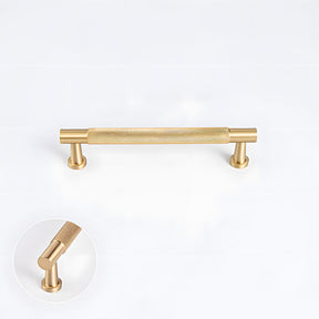 Modern Knurled Solid Brass T-Bar Cabinet Handles