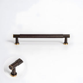Modern Knurled Solid Brass T-Bar Cabinet Handles