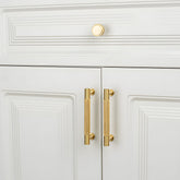 Modern Knurled Solid Brass T-Bar Cabinet Handles