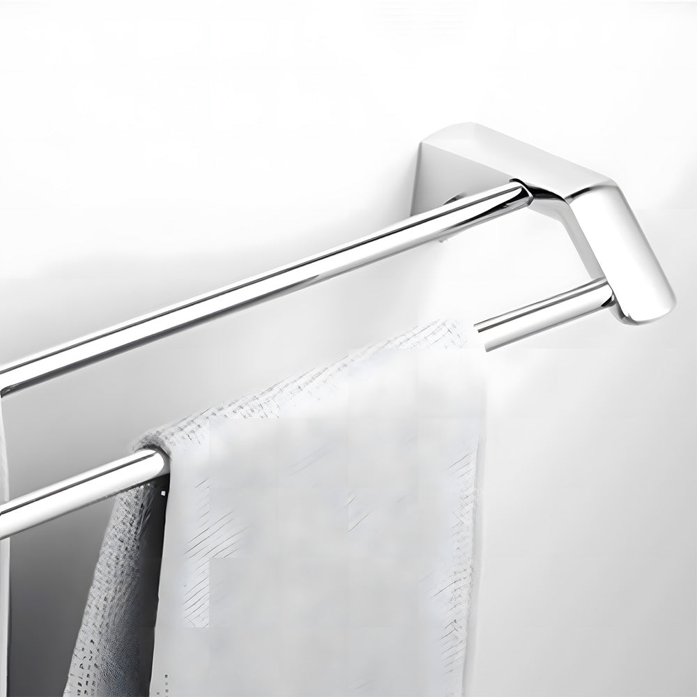 Modern Polished Chrome Wall Mounted Bathroom Towel Rack Rail
