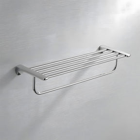 Modern Polished Chrome Wall Mounted Bathroom Towel Rack Rail