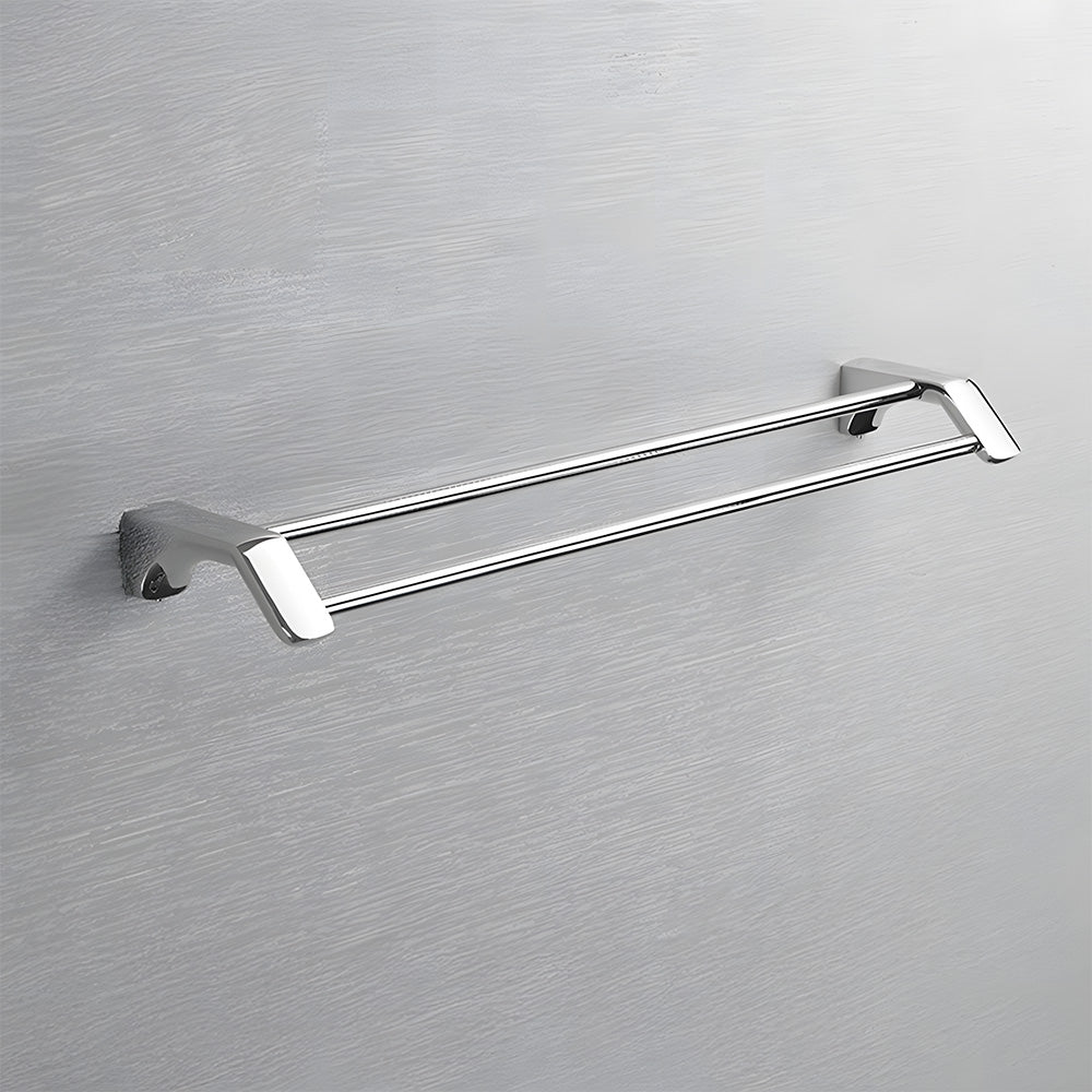 Modern Polished Chrome Wall Mounted Bathroom Towel Rack Rail