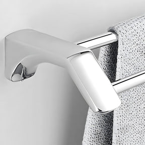 Modern Polished Chrome Wall Mounted Bathroom Towel Rack Rail