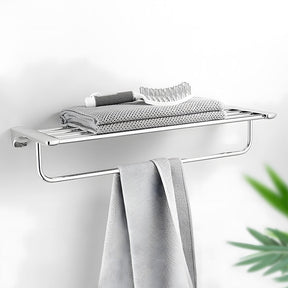 Modern Polished Chrome Wall Mounted Bathroom Towel Rack Rail