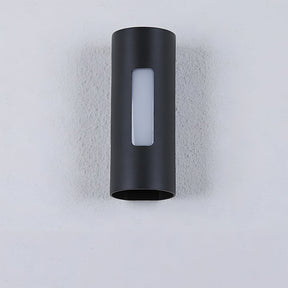 Modern Round IP65 Black LED Outdoor Wall Light in Black, Warm Light