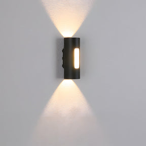 Modern Round IP65 Black LED Outdoor Wall Light in Black, Warm Light