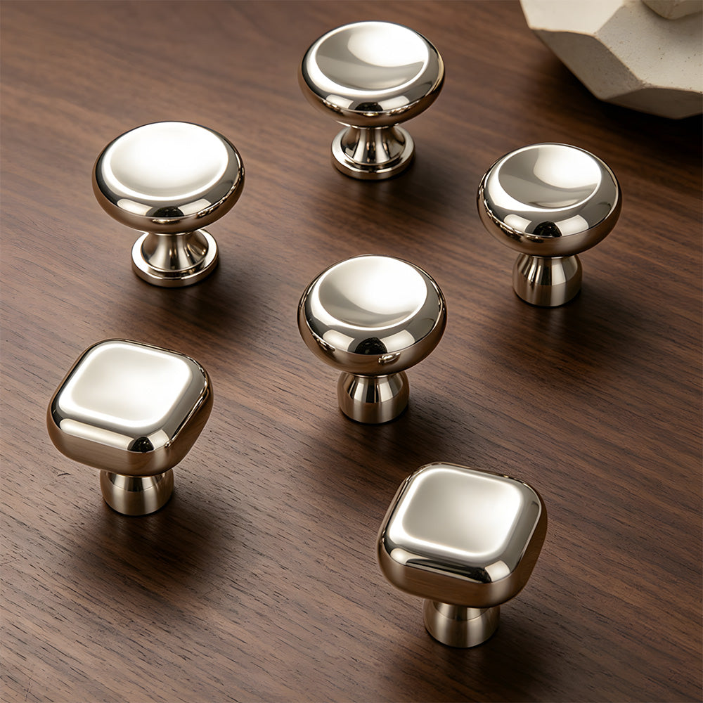 Mid-Century Round & Square Concave Cabinet Knobs