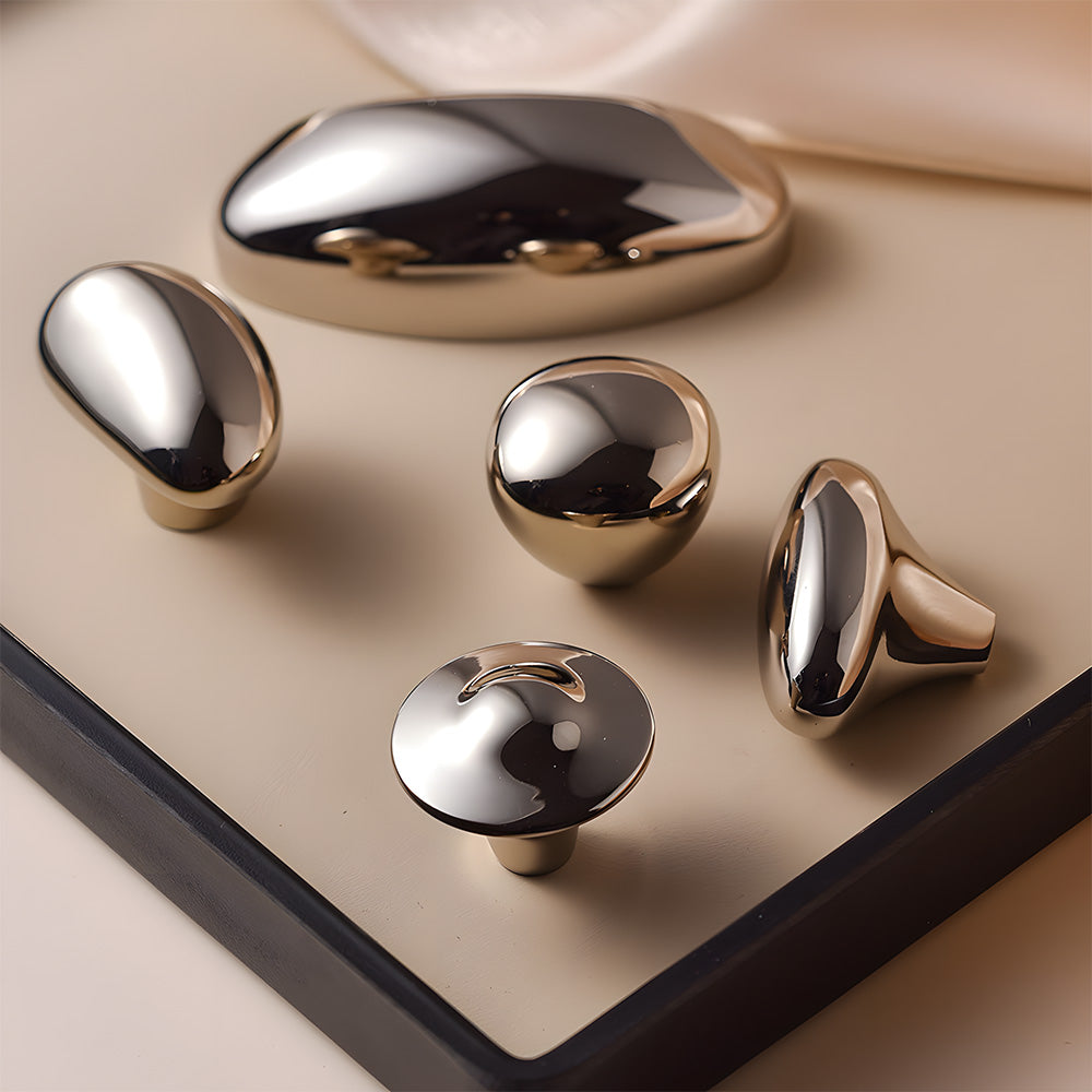 Organic Pebble Cabinet Knobs & Sculptural Cupboard Handles