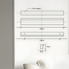Modern L Type Solid Brass Cupboard Pulls