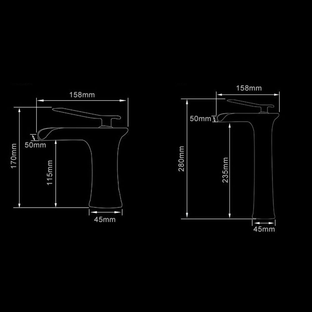 Contemporary Solid Brass Single Lever Mono Basin Mixer Tap
