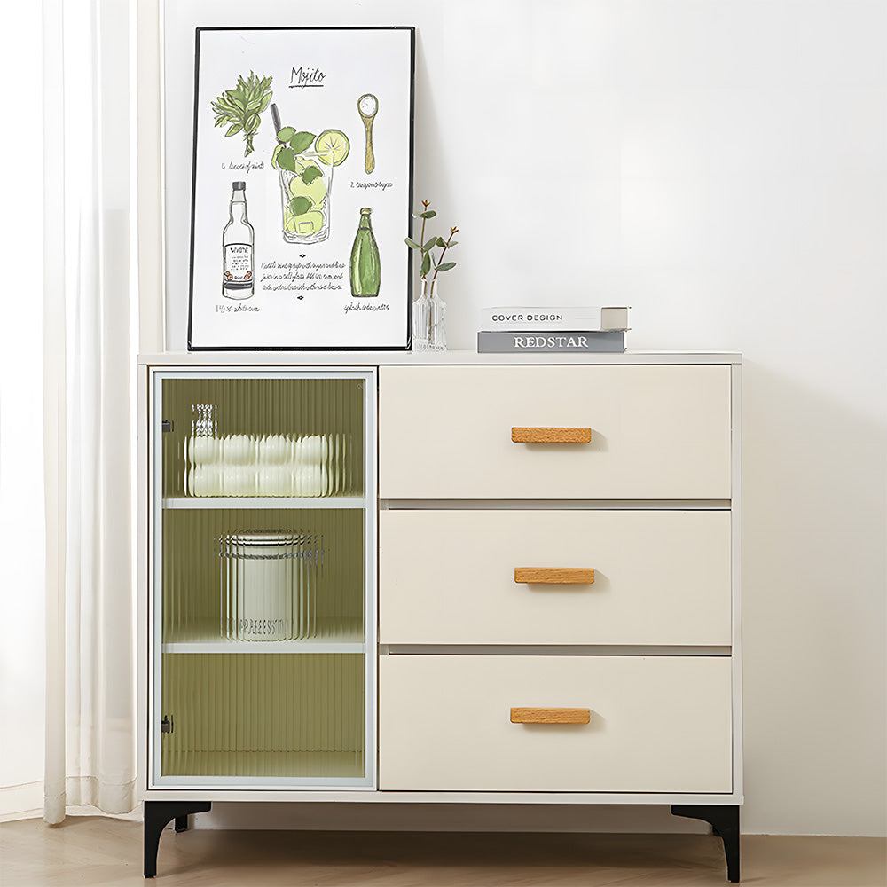 Modern Solid Wood L Shape Kitchen Cabinet Edge Pulls