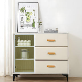 Modern Solid Wood L Shape Kitchen Cabinet Edge Pulls