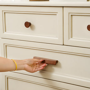 Modern Solid Wood L Shape Kitchen Cabinet Edge Pulls