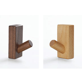 Modern Square Natural Wood Coat Hook & Towel Peg