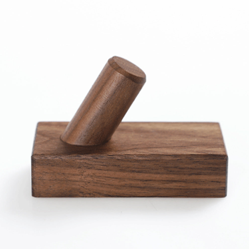 Modern Square Natural Wood Coat Hook & Towel Peg