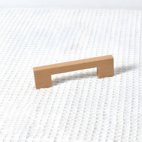 Natural Square Wood Cabinet Drawer Pulls For Kitchen