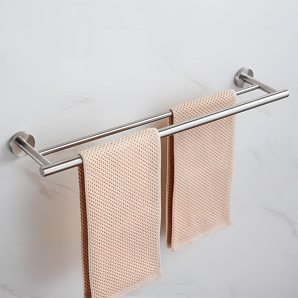 Modern Stainless Steel Wall Mounted Double Towel Rail Bar for Bathroom